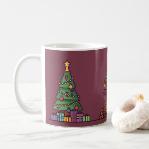 クリスマスツリーサンタクロース白象の贈り物 コーヒーマグカップ