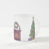 クリスマスツリーサンタクロース白象の贈り物 フロストグラスマグカップ (正面右)