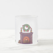 クリスマスツリーサンタクロース白象の贈り物 フロストグラスマグカップ (中央)