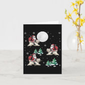 クリスマスツリーサンタライディングマルチーズドッグクリおもしろいスマス カード (黄色い花)