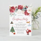 クリスマスツリーサンタレッドフローラクリスマスパーティー 招待状 (スタンド正面)