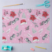 クリスマスツリーサンタ帽子ウィンターフローラクリスマス 薄葉紙 (クラフト)