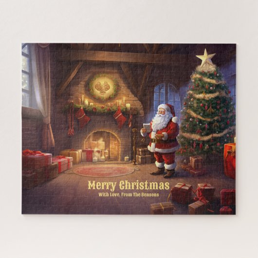 クリスマスツリーサンタ節アットホームホリデーアート ジグソーパズル (横)