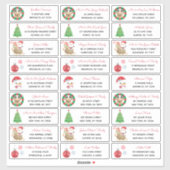 クリスマスツリーサンタ雪だるまファミリー住所 シール (シート)