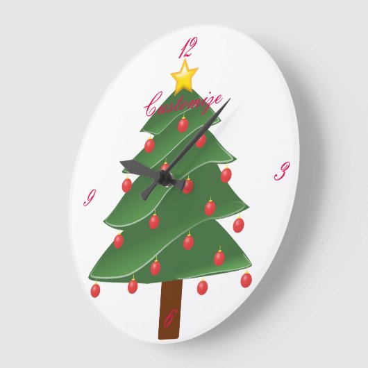 クリスマスツリーサンダーコーブ ラージ壁時計 (傾斜)