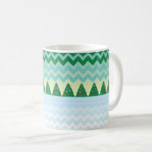 クリスマスツリーシェブロンのシーン コーヒーマグカップ (正面右)