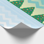 クリスマスツリーシェブロンのシーン ラッピングペーパー (角)