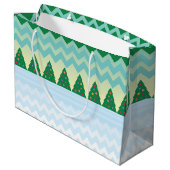 クリスマスツリーシェブロンのシーン ラージペーパーバッグ (裏面アングル)