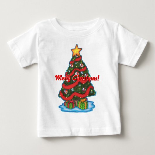 クリスマスツリーシャツ ベビーTシャツ (正面)