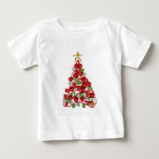 クリスマスツリーシャツ ベビーTシャツ (正面)