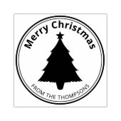 クリスマスツリーシルエット形状メリークリスマス ラバースタンプ (インプリント)