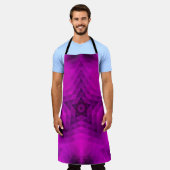 クリスマスツリーシルエット&パープルスターグラデーション エプロン (着用した状態)