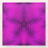 クリスマスツリーシルエット&パープルスターグラデーション ガラスコースター (正面)