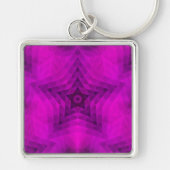 クリスマスツリーシルエット&パープルスターグラデーション キーホルダー (正面)