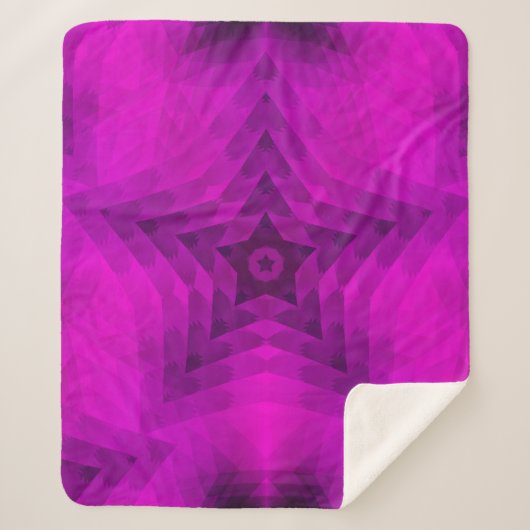 クリスマスツリーシルエット&パープルスターグラデーション シェルパブランケット (正面)