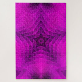 クリスマスツリーシルエット&パープルスターグラデーション ジグソーパズル