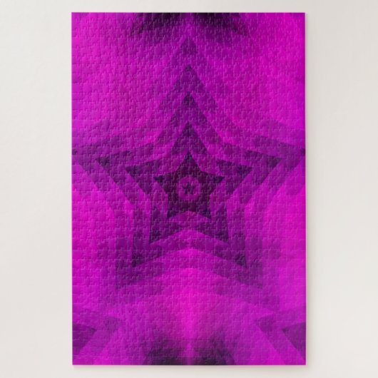 クリスマスツリーシルエット&パープルスターグラデーション ジグソーパズル (縦)