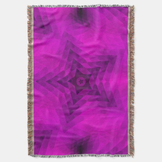 クリスマスツリーシルエット&パープルスターグラデーション スローブランケット (正面縦)