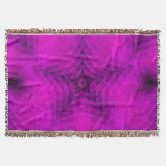 クリスマスツリーシルエット&パープルスターグラデーション スローブランケット (正面)