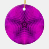 クリスマスツリーシルエット&パープルスターグラデーション セラミックオーナメント (正面)