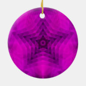 クリスマスツリーシルエット&パープルスターグラデーション セラミックオーナメント (裏面)