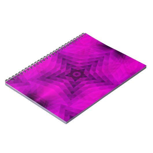 クリスマスツリーシルエット&パープルスターグラデーション ノートブック (左側)