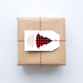 クリスマスツリーシンプルキュート水牛チェックパターン ギフトタグ