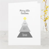 クリスマスツリーシンプル信仰希望クリスマス愛 カード (黄色い花)