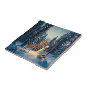 クリスマスツリーシーンカワイディアファウン雪だるま タイル (側面)