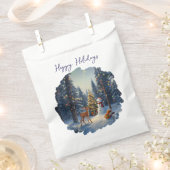 クリスマスツリーシーンカワイディアファウン雪だるま フェイバーバッグ (クリップ留めされた状態)