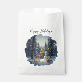 クリスマスツリーシーンカワイディアファウン雪だるま フェイバーバッグ