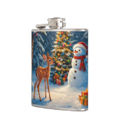 クリスマスツリーシーンカワイディアファウン雪だるま フラスク (左)