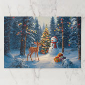 クリスマスツリーシーンカワイディアファウン雪だるま ペーパーパッド (正面)