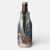 クリスマスツリーシーンカワイディアファウン雪だるま ボトルクーラー (ボトル裏面)