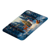 クリスマスツリーシーンカワイディアファウン雪だるま マグネット (左側)