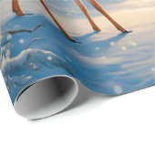 クリスマスツリーシーンカワイディアファウン雪だるま ラッピングペーパー (ロールコーナー)