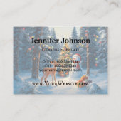 クリスマスツリーシーンカワイディアファウン雪だるま 名刺 (裏面)