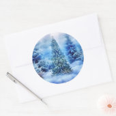 クリスマスツリーシーン ラウンドシール (封筒)