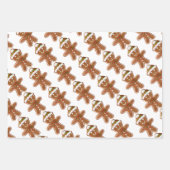 クリスマスツリージンジャーブレッドマンホットココアホリデーズ ラッピングペーパーシート (正面2)