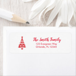 クリスマスツリースウェーデン語イラストレーション北欧アドレス ラベル