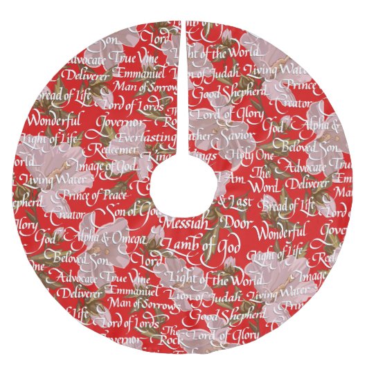 クリスマスツリースカートの名前 ブラッシュドポリエステルツリースカート (正面)