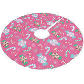 クリスマスツリースカートキャンディファンタジードリーム ブラッシュドポリエステルツリースカート (アングル)