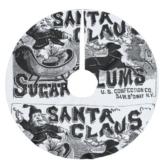 クリスマスツリースカートサンタクロースヴィンテージ ブラッシュドポリエステルツリースカート (正面)