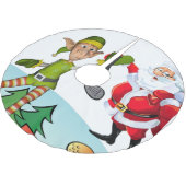 クリスマスツリースカートサンタゴルフ ブラッシュドポリエステルツリースカート (アングル)