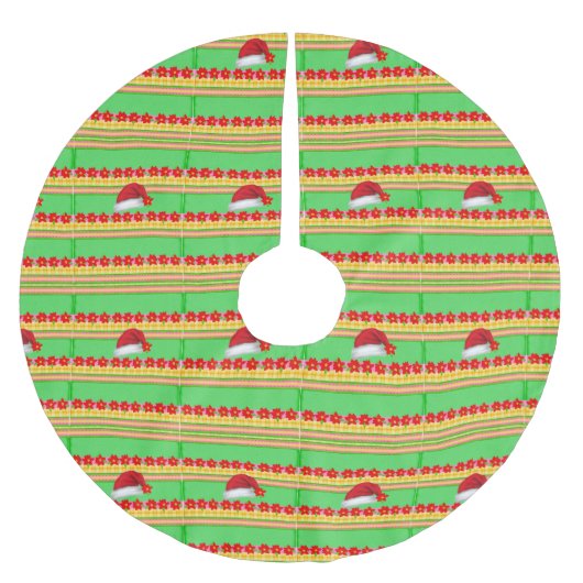 クリスマスツリースカートサンタハット ブラッシュドポリエステルツリースカート (正面)