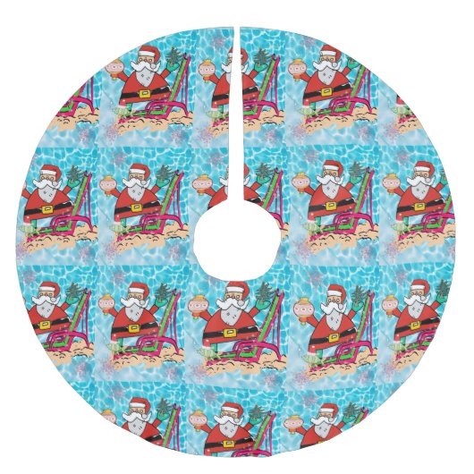 クリスマスツリースカートサンタ ブラッシュドポリエステルツリースカート (正面)