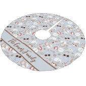 クリスマスツリースカートパーソナライズされた、クリスマスツリー ブラッシュドポリエステルツリースカート (アングル)