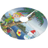 クリスマスツリースカートビーチバムサンタ ブラッシュドポリエステルツリースカート (アングル)