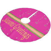 クリスマスツリースカートピンク季節のごあいさつ ブラッシュドポリエステルツリースカート (アングル)