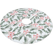 クリスマスツリースカートフェスティバルホリーアンドベリー ブラッシュドポリエステルツリースカート (アングル)